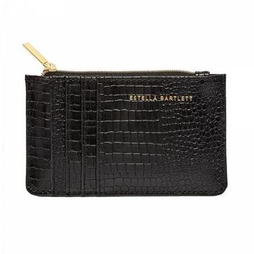 Porte-cartes croco noir