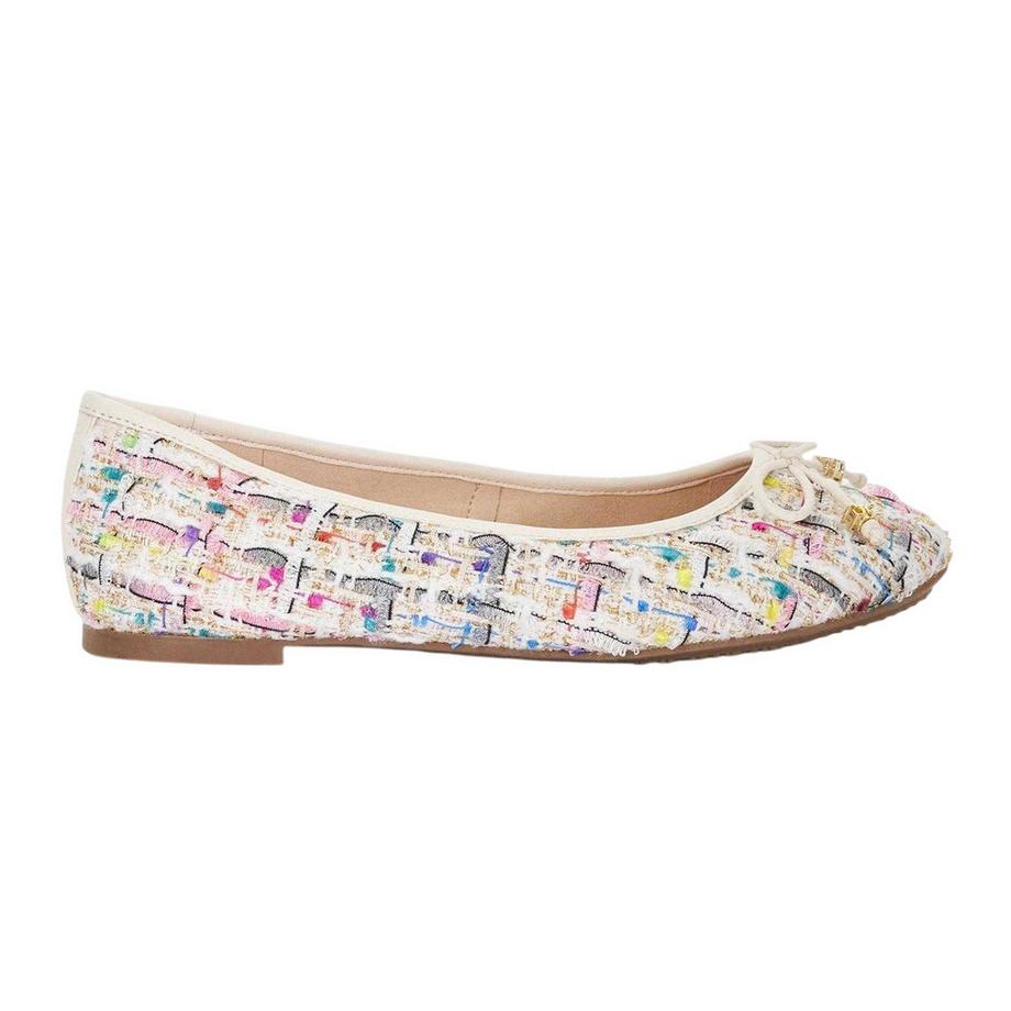 Dune London Tweed Ballerinas mit Schleifendetail  