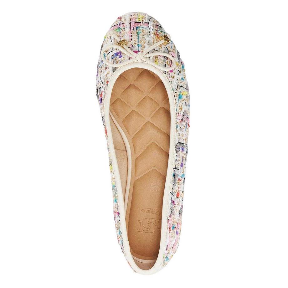 Dune London Tweed Ballerinas mit Schleifendetail  