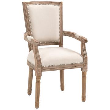 Esszimmerstuhl Küchenstuhl Mit Armlehne Und Linen-Touch, Polsterstuhl Im Vintage Design, Bis 150 Kg, 59X63,5X96Cm