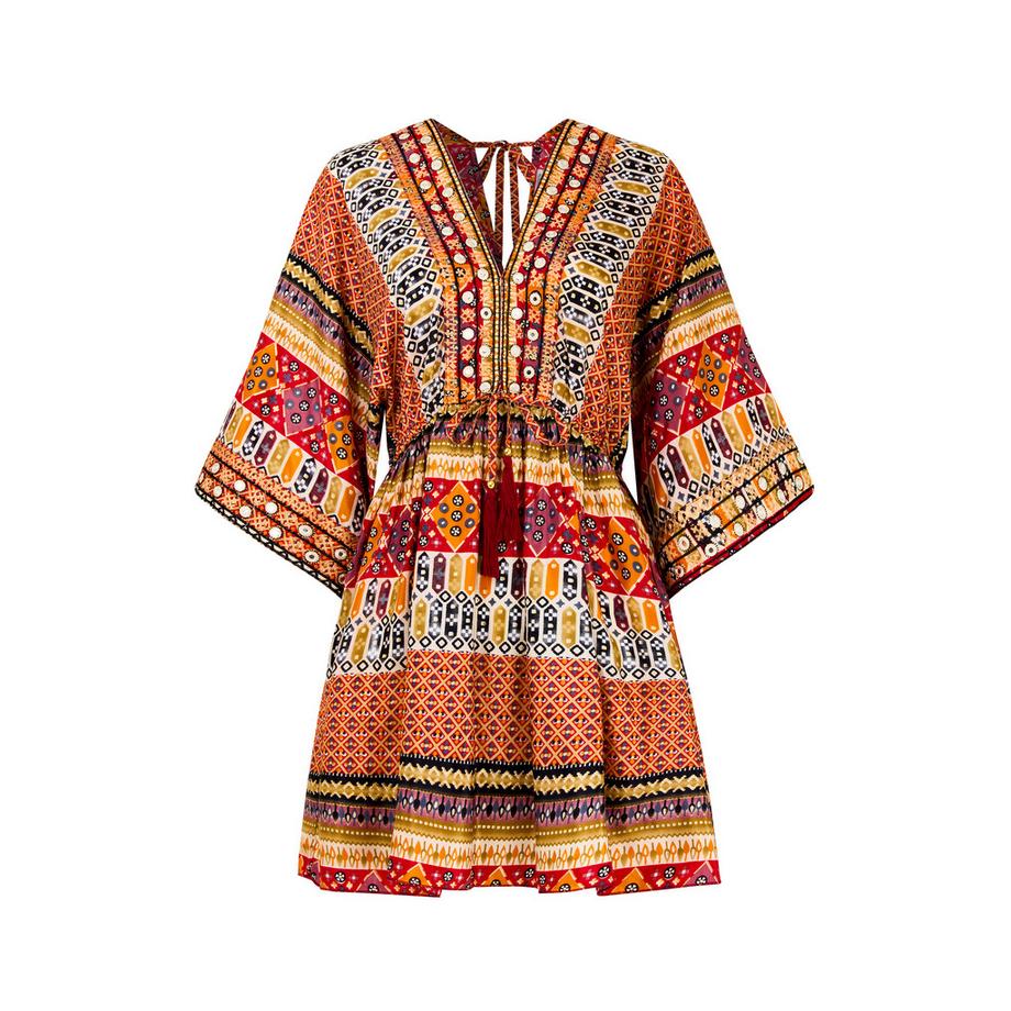Joe Browns Boho Tunika Kleid mit Aztec Print und Verzierungen  
