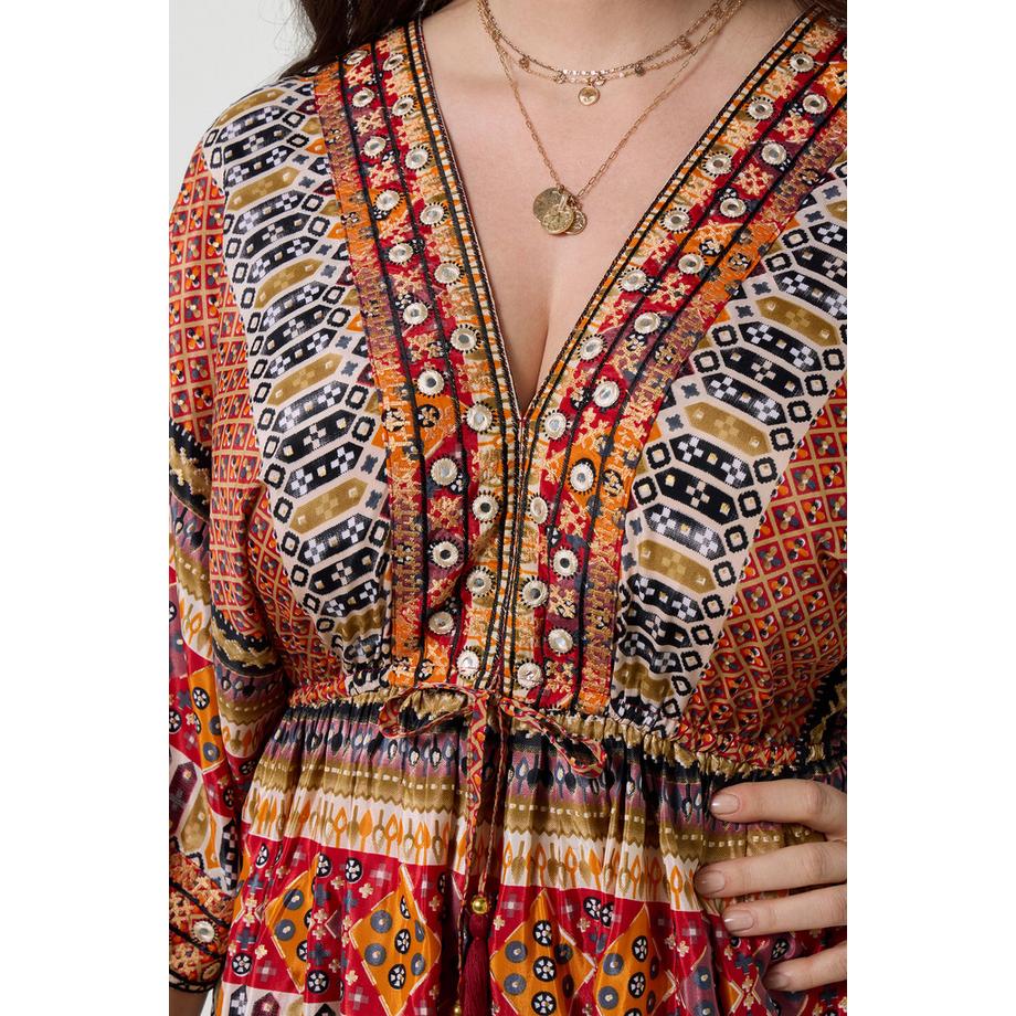 Joe Browns Boho Tunika Kleid mit Aztec Print und Verzierungen  
