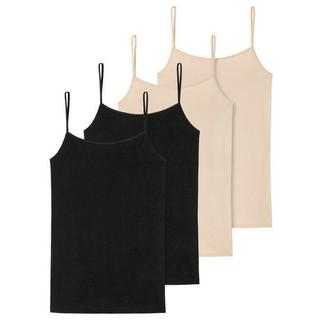 Schiesser 4er Pack Bio Baumwolle Spaghetti Top  