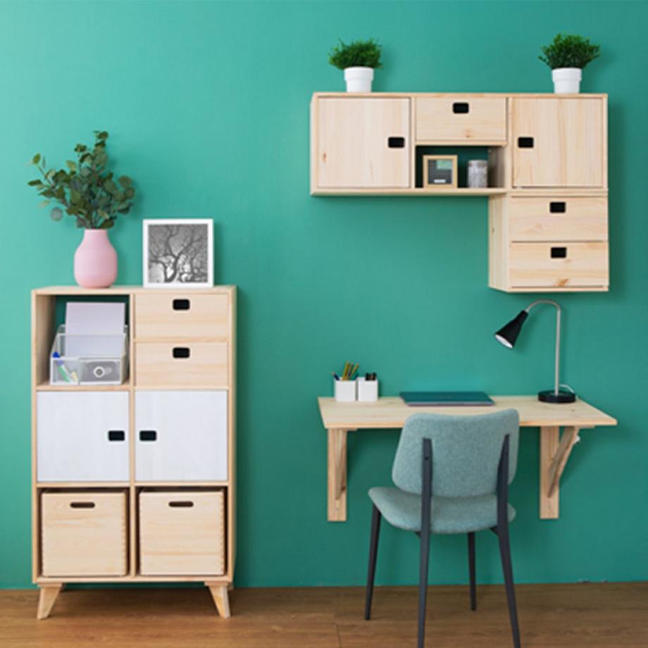 Calicosy Cube en pin massif - L30 x H30 cm  