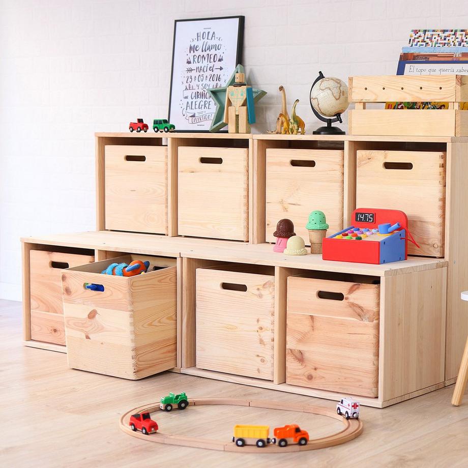 Calicosy Cube en pin massif - L30 x H30 cm  