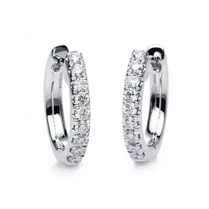 Creolen 750/18K Weissgold Diamant 0.38ct.