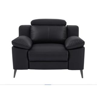 Vente-unique Canapé 3 places et fauteuil relax électrique noir MAROTI  