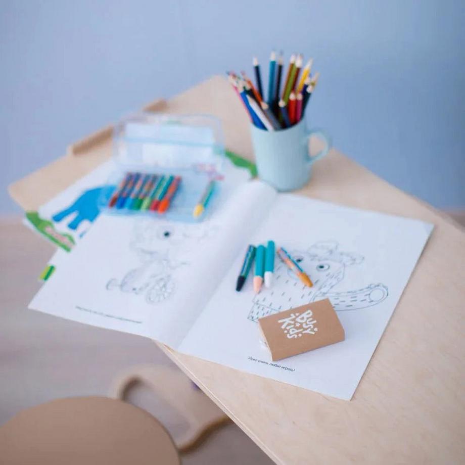 Montessori  Set - Wippe / doppelseitiges Brett / Stuhl - Minze 