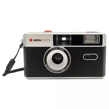 AgfaPhoto 35-mm-Silber/Schwarz-Kompaktfilmkamera - wiederverwendbar