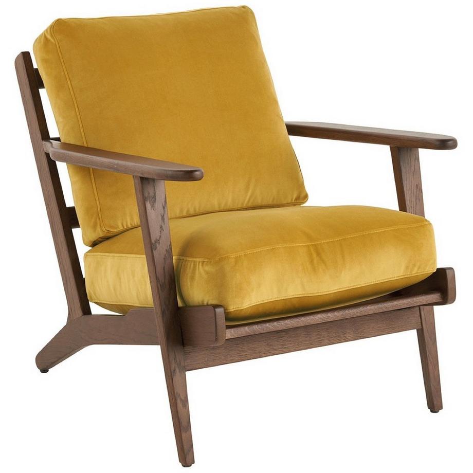 Blanc d'Ivoire Fauteuil Jules déhoussable velours safran  