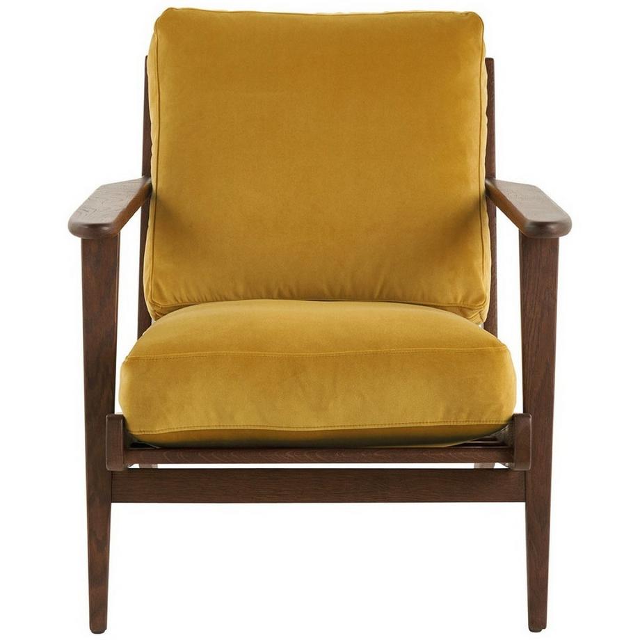 Blanc d'Ivoire Fauteuil Jules déhoussable velours safran  