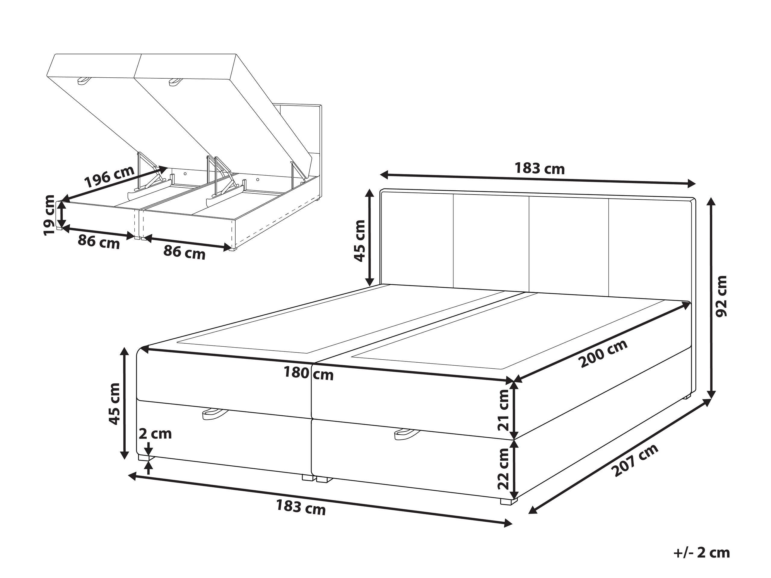 Beliani Divano letto con contenitore en Tessuto Scandinavo BARONET  