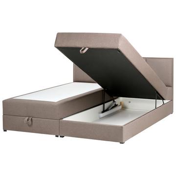 Lit boxspring avec rangement en Tissu Scandinave BARONET