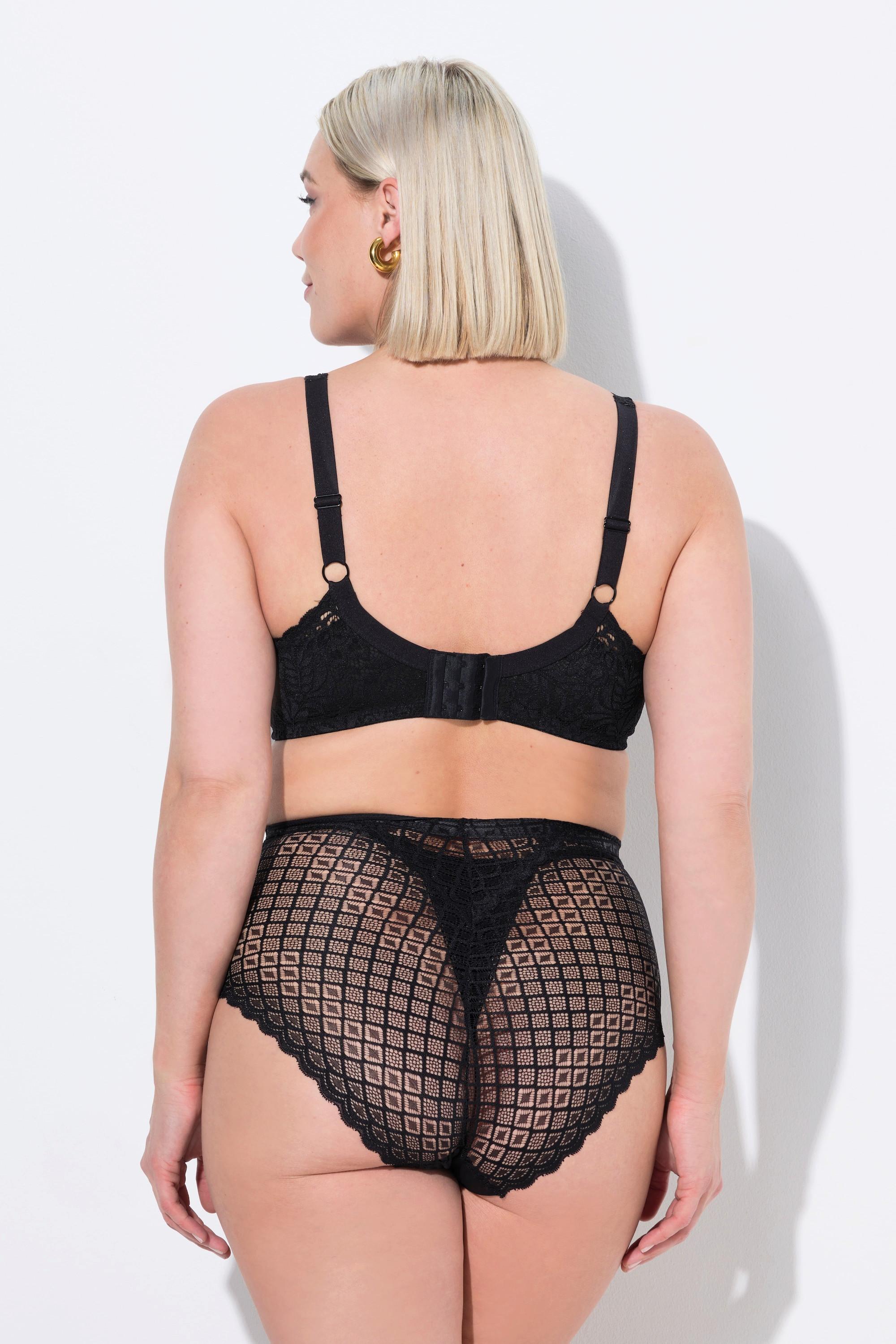 Ulla Popken Soutien-gorge à armatures dentelle florale entièrement en dentelle bonnet C-E  