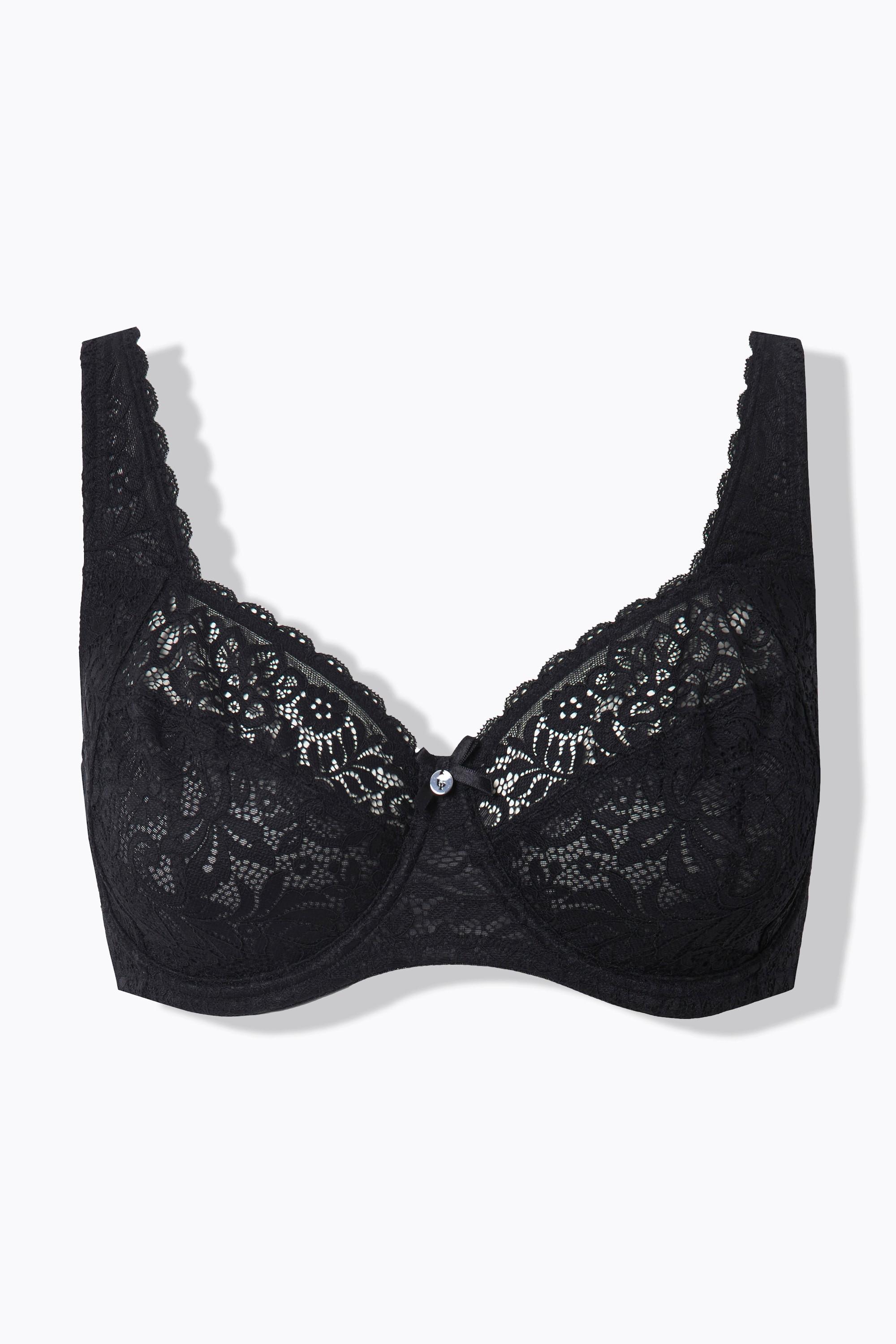 Ulla Popken Soutien-gorge à armatures dentelle florale entièrement en dentelle bonnet C-E  