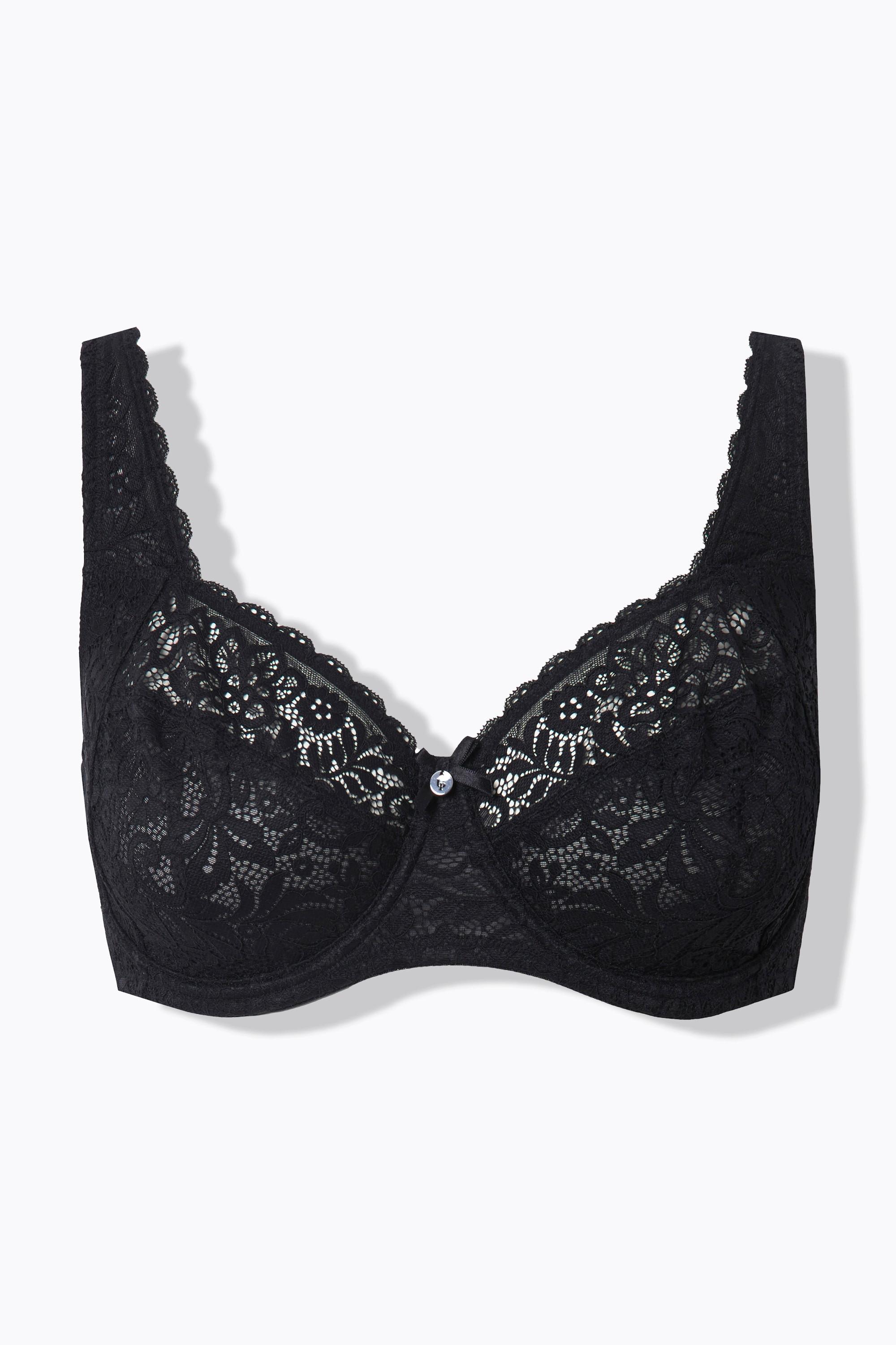 Ulla Popken  Soutien-gorge à armatures, dentelle florale, entièrement confectionné en dentelle, bonnet C-E 