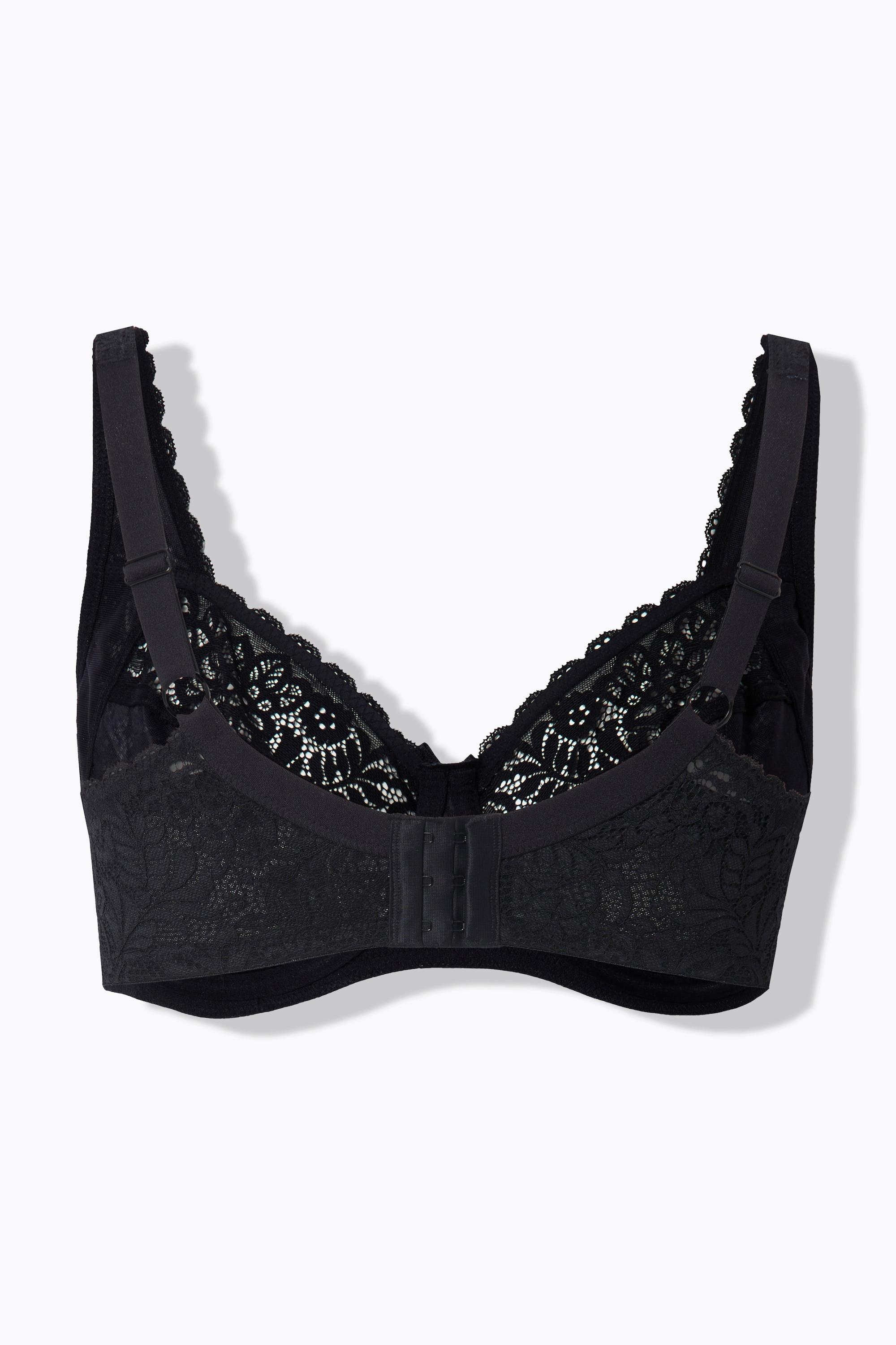 Ulla Popken Soutien-gorge à armatures dentelle florale entièrement en dentelle bonnet C-E  