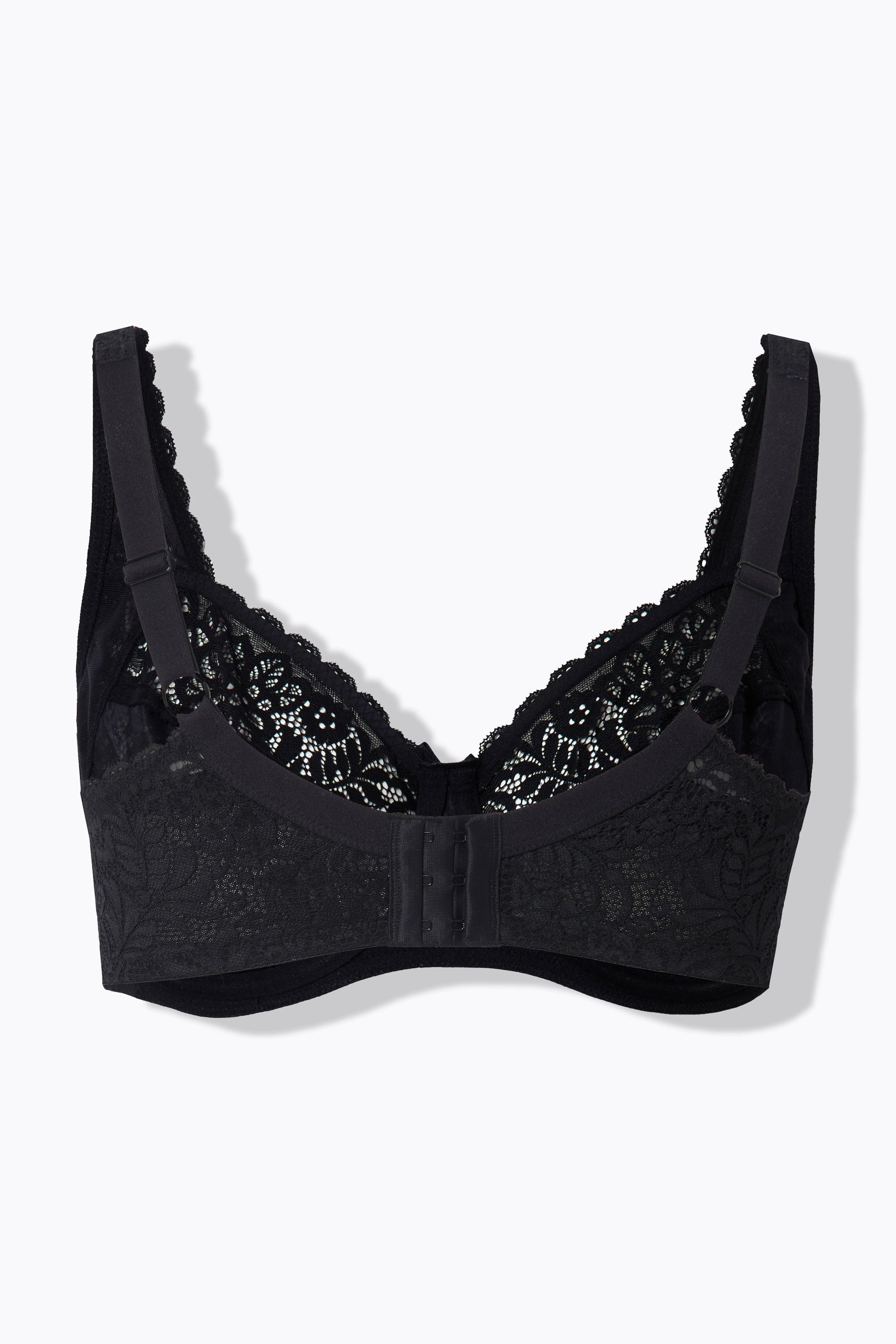 Ulla Popken  Soutien-gorge à armatures, dentelle florale, entièrement confectionné en dentelle, bonnet C-E 