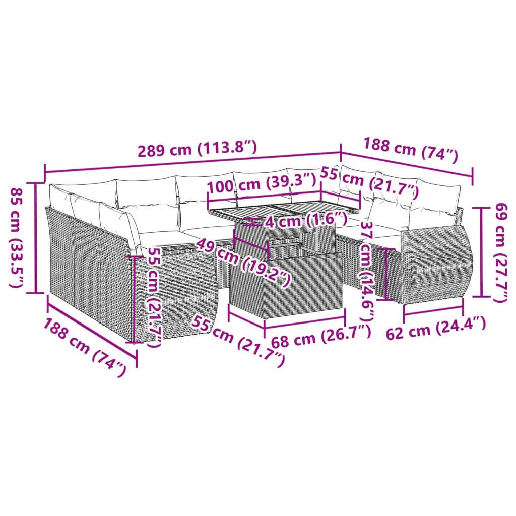 VidaXL Ensemble de canapés de jardin rotin synthétique  