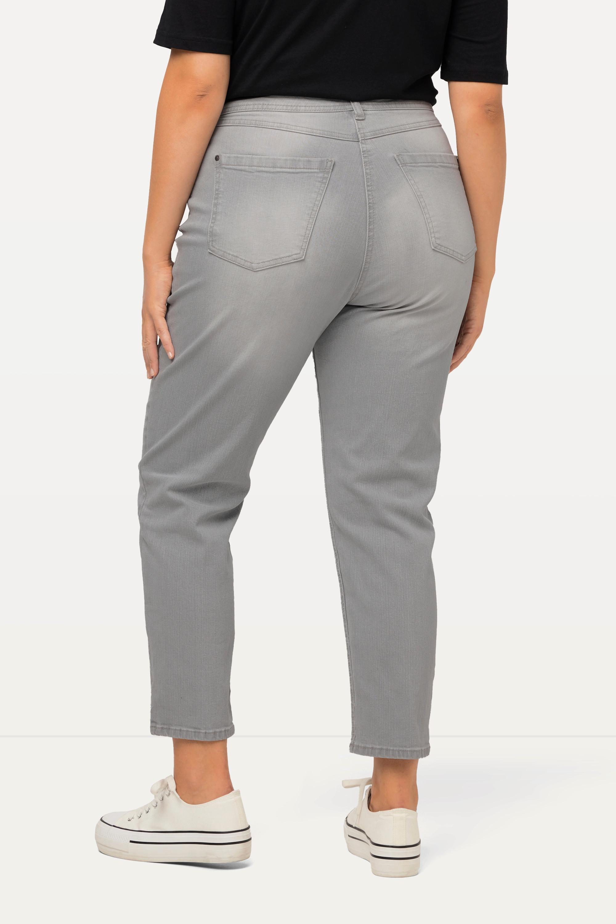 Ulla Popken  Mom jeans con interno stampato e taglio a cinque tasche 