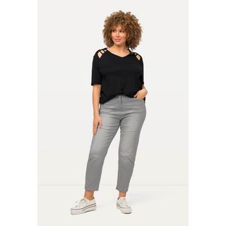 Ulla Popken  Mom-Jeans, innen bedruckt, 5-Pocket-Schnitt 