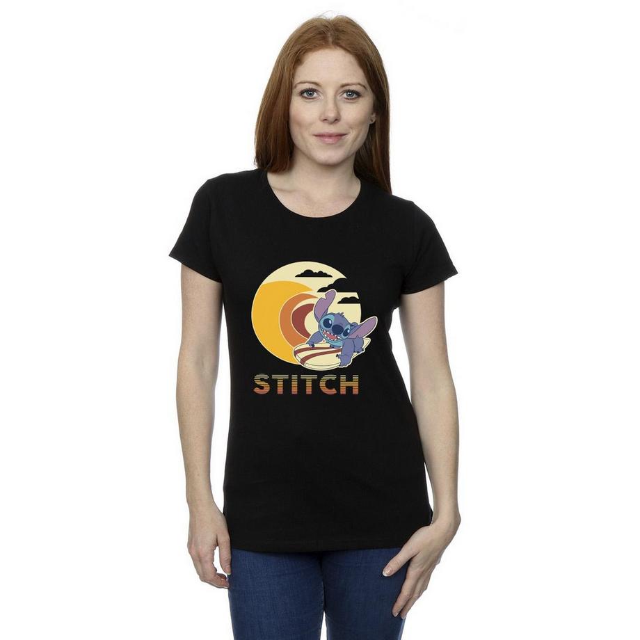 Disney Stitch Surfing T-Shirt Stampa Grafica  