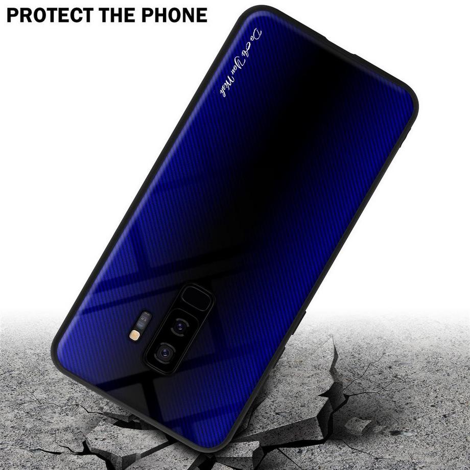 Cadorabo  Housse compatible avec Samsung Galaxy S9 PLUS - Aspect rayé - Coque de protection en silicone TPU et dos en verre trempé 