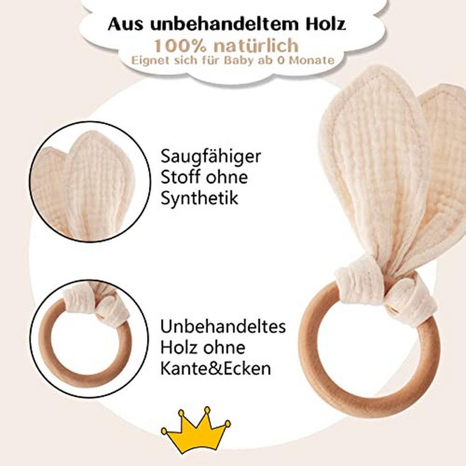 Activity-board  Baby Geschenk zur Geburt Junge & Mädchen Baby Geschenkset - Schmusetuch - Lätzchen - Beißring - 