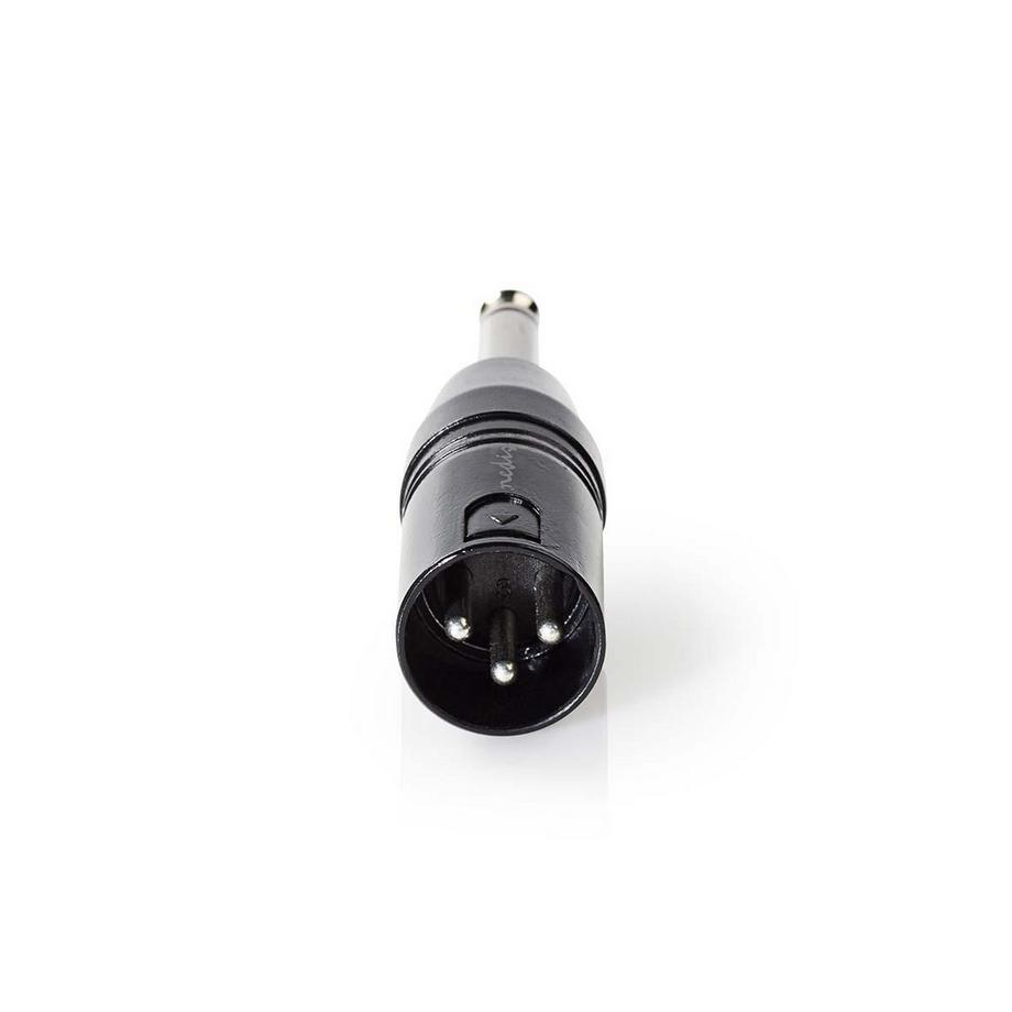 Nedis  Adaptateur XLR | XLR 3 broches mâle | 6,35 mm mâle | Nickelé | Droit | Métal | Noir | 1 pc. | Sachet en plastique 