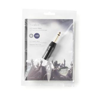 Nedis  Adattatore XLR | XLR 3 pin maschio | 6,35 mm maschio | Nichelato | Dritto | Metallo | Nero | 1 pz. | Sacchetto di plastica 