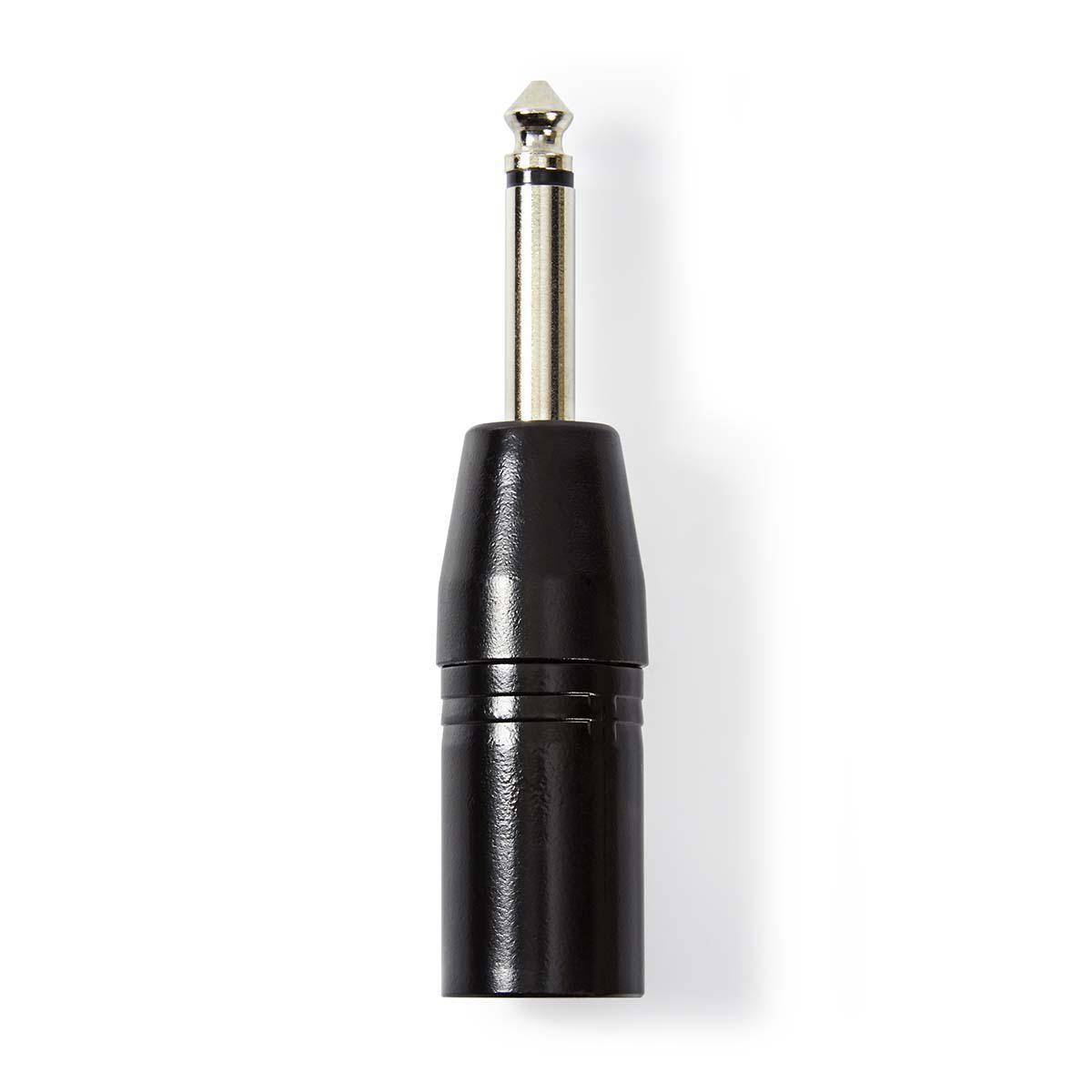 Nedis  XLR Adapter | XLR 3-pin male | 6.35 mm male | Vernickelt | Gerade | Metall | Schwarz | 1 Stk. | Plastikbeutel 