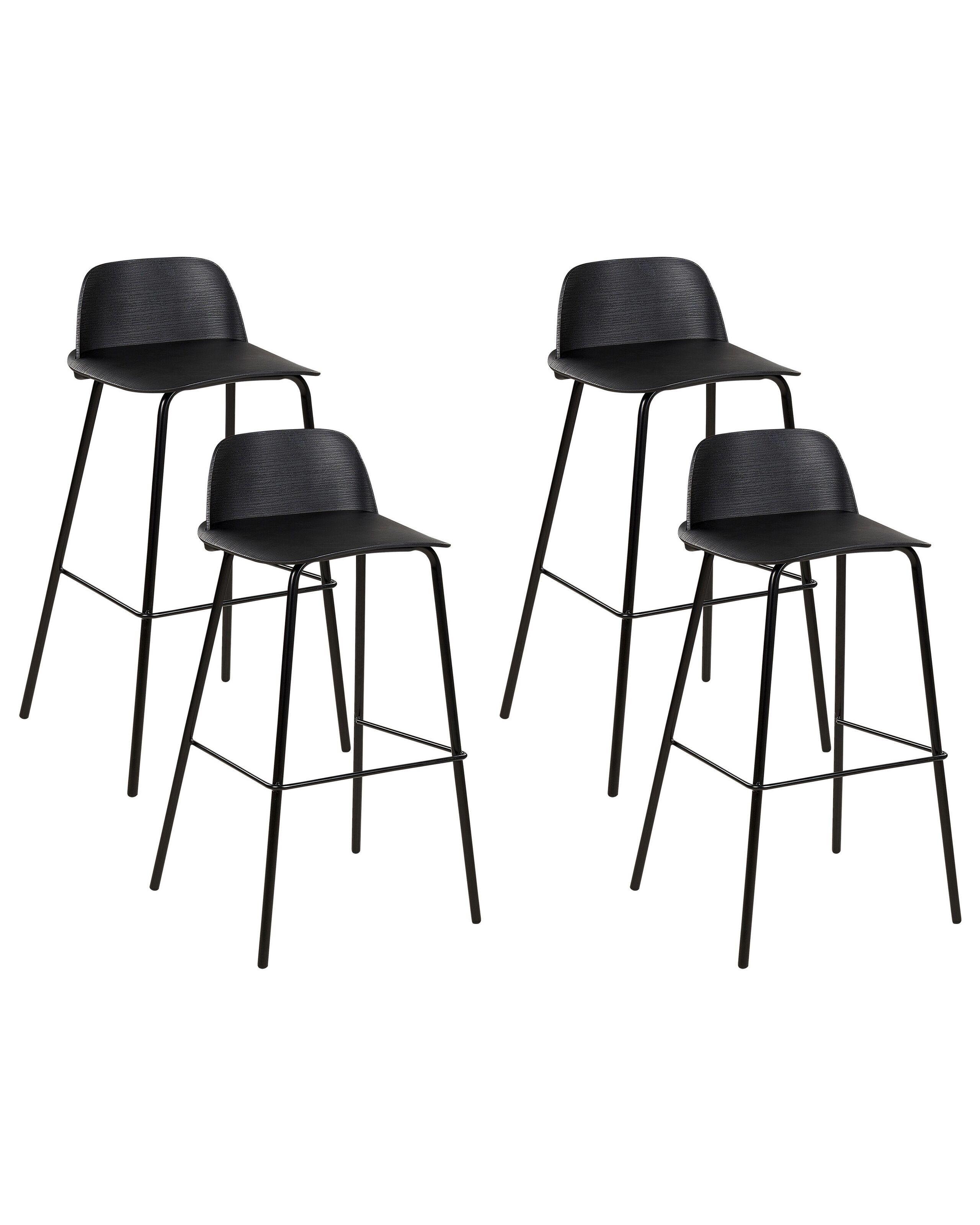Beliani Set mit 4 Barstühlen aus Kunststoff Modern MORA  