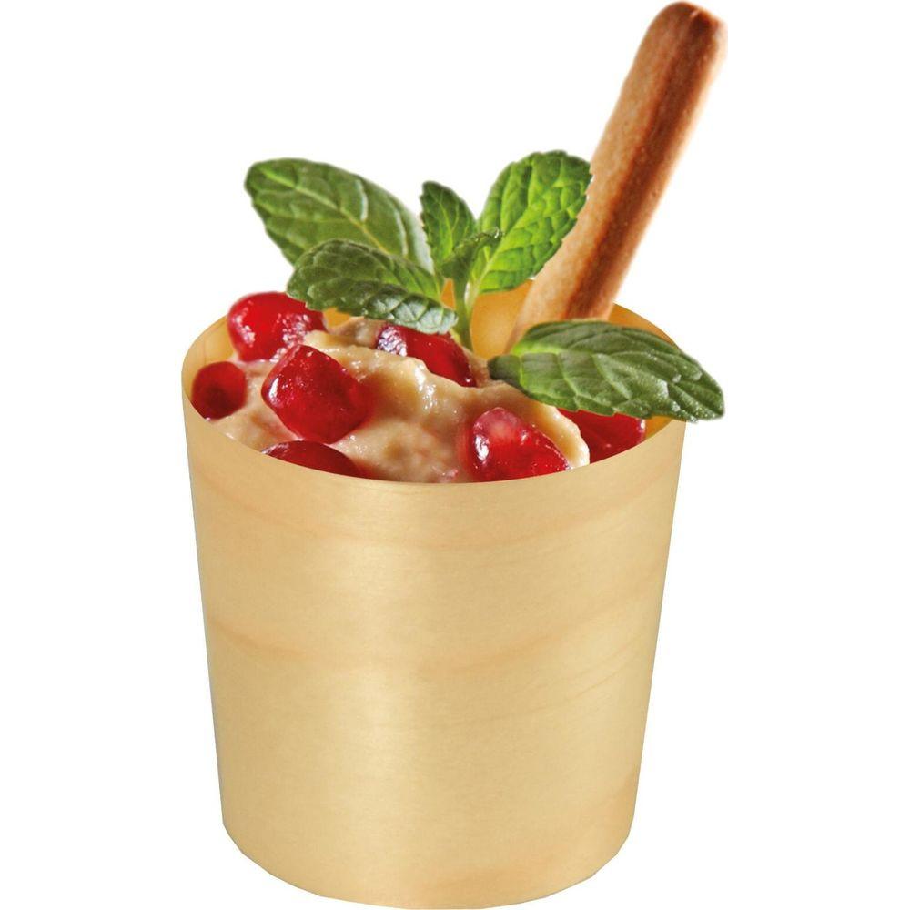 Papstar Holz-Fingerfood-Schalen pure rund (50 x)  