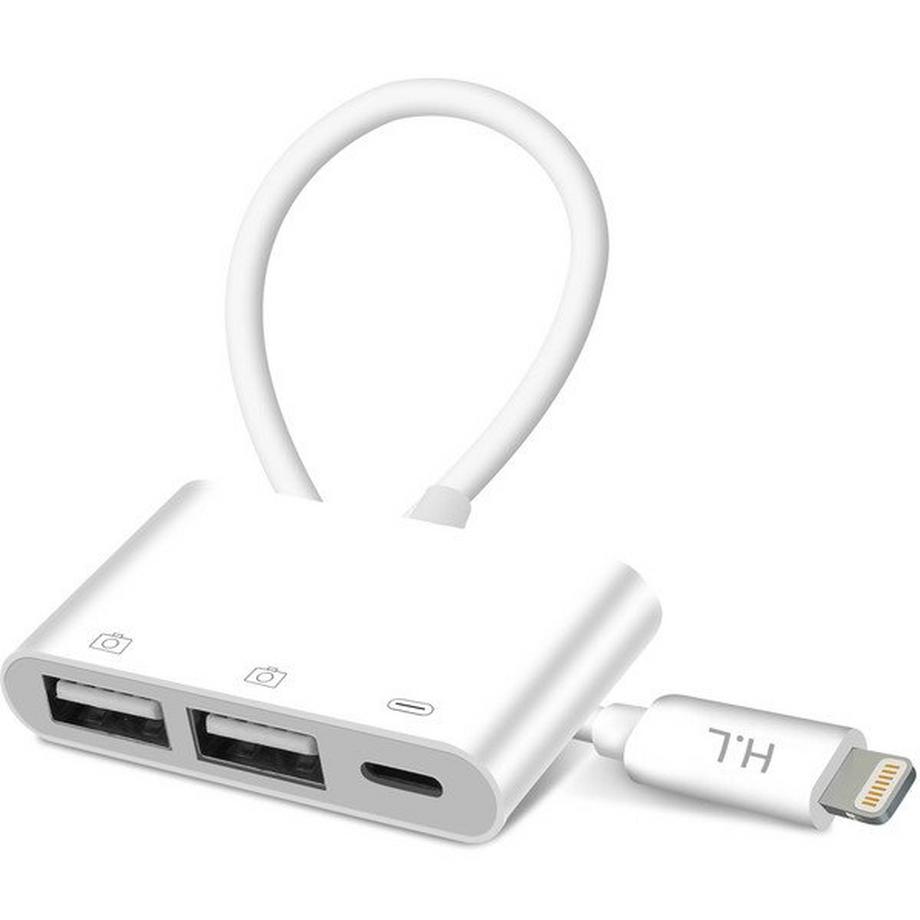 Avizar  Adaptateur iPhone vers 2 USB - Blanc 