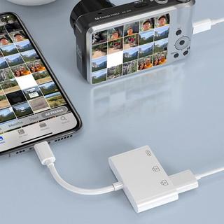 Avizar  Adattatore per iPhone verso 2 USB bianco 