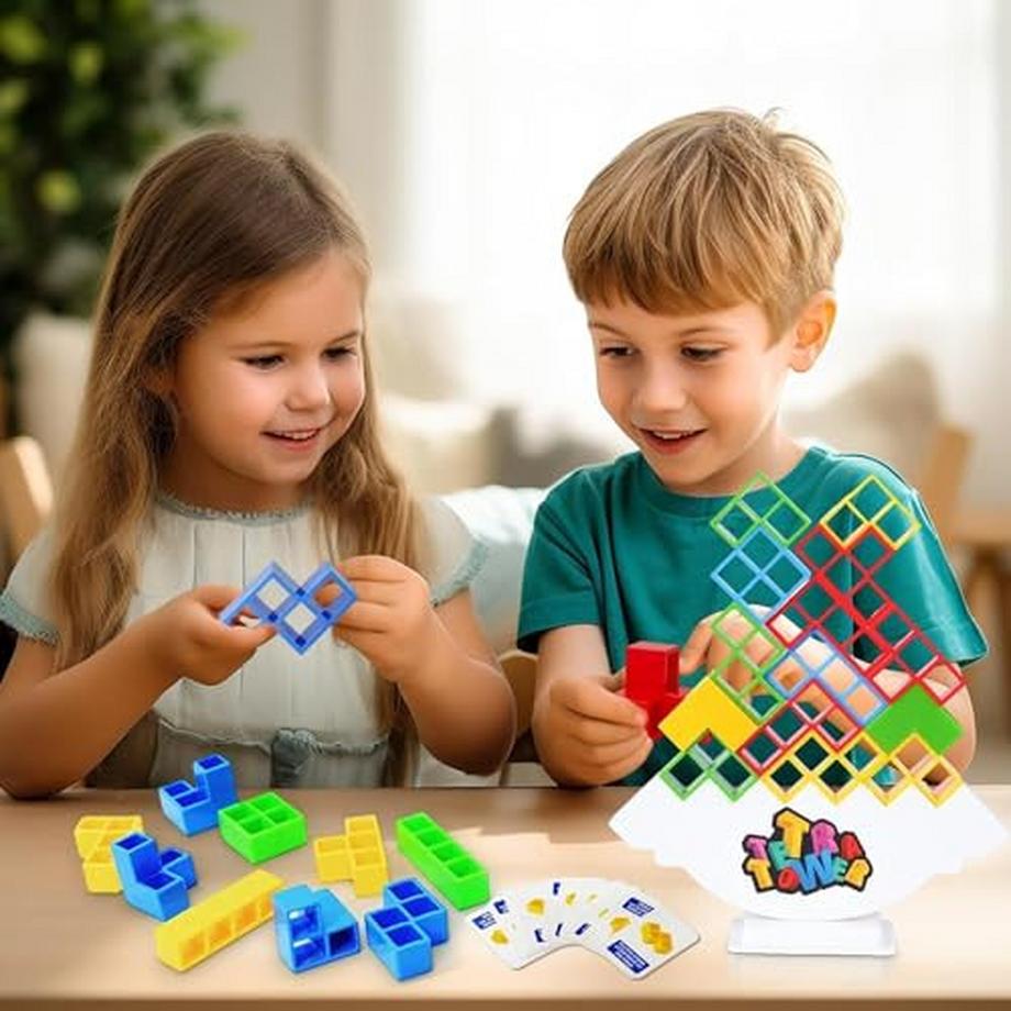 Activity-board  Jeu d'équilibre Tetris Tower,Jouet d'équilibre Tetris,Jeu d'empilage amusant 