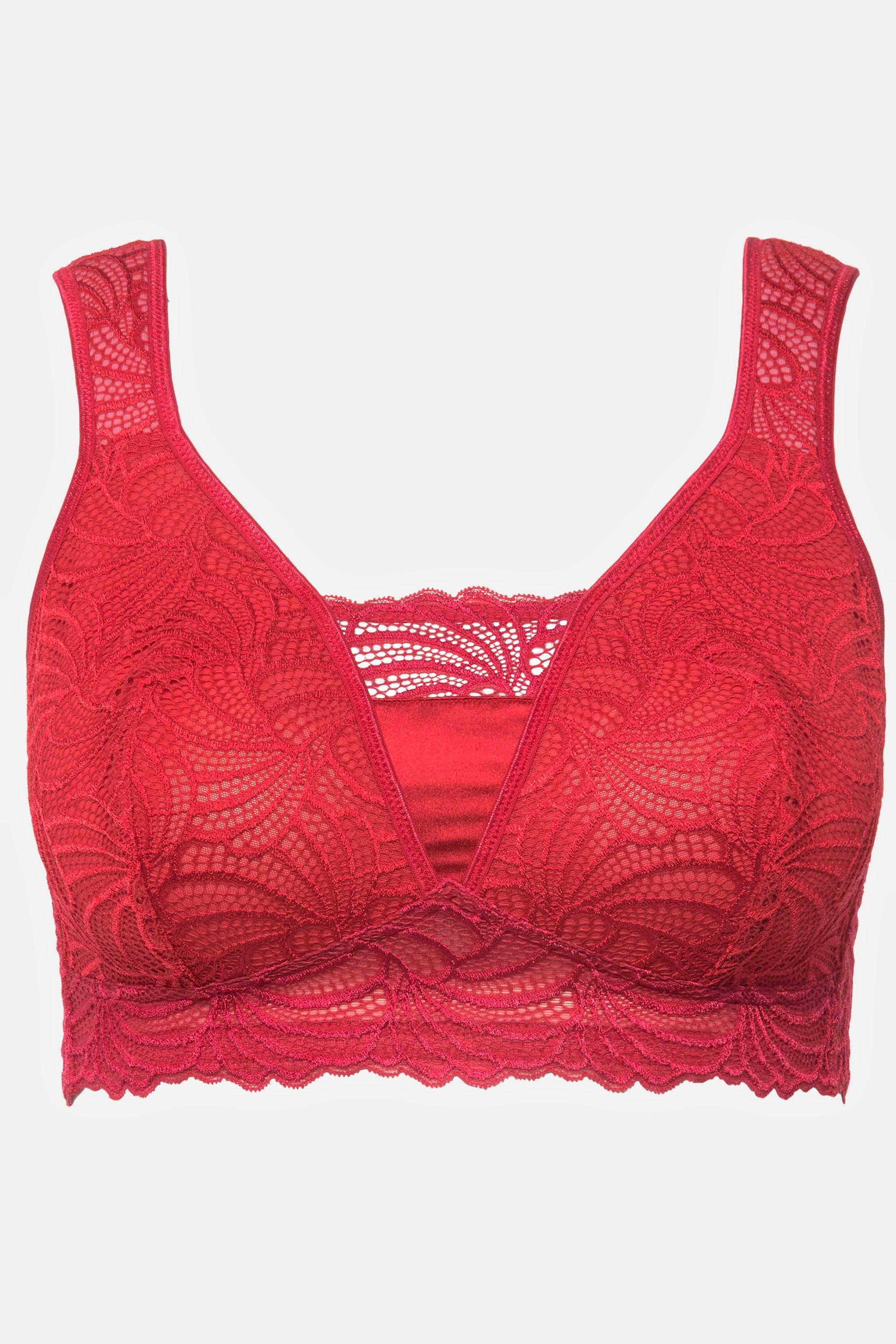 Ulla Popken  Bralette di pizzo senza ferretto con coppa B-F 