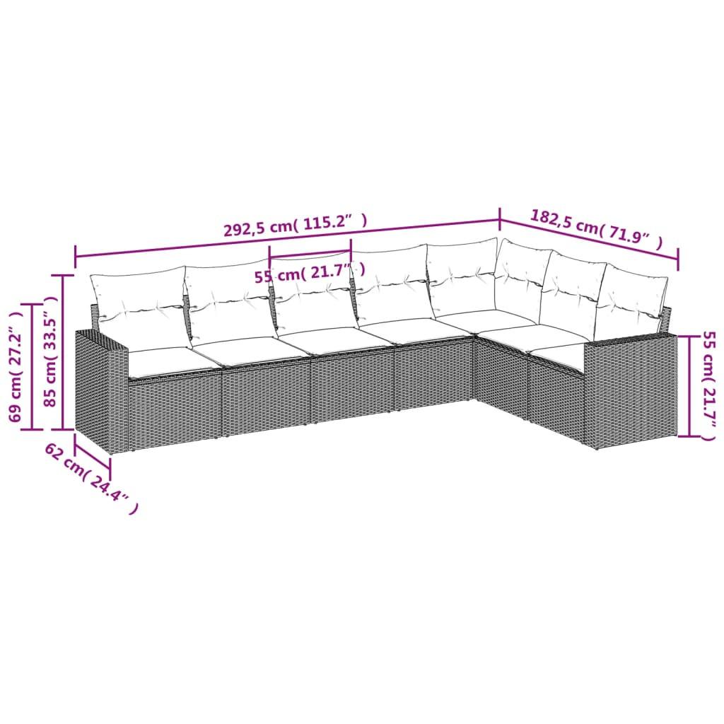 VidaXL Ensemble de canapés de jardin rotin synthétique  