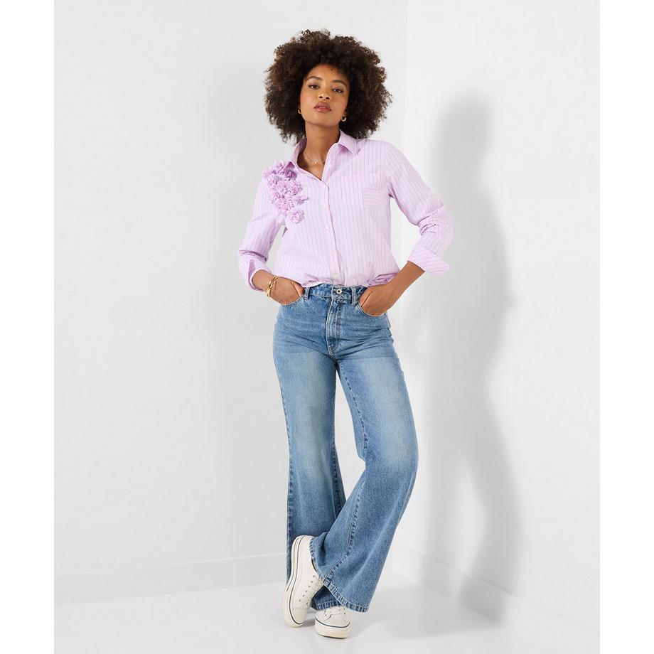 Joe Browns Camicia a righe con applicazioni floreali  