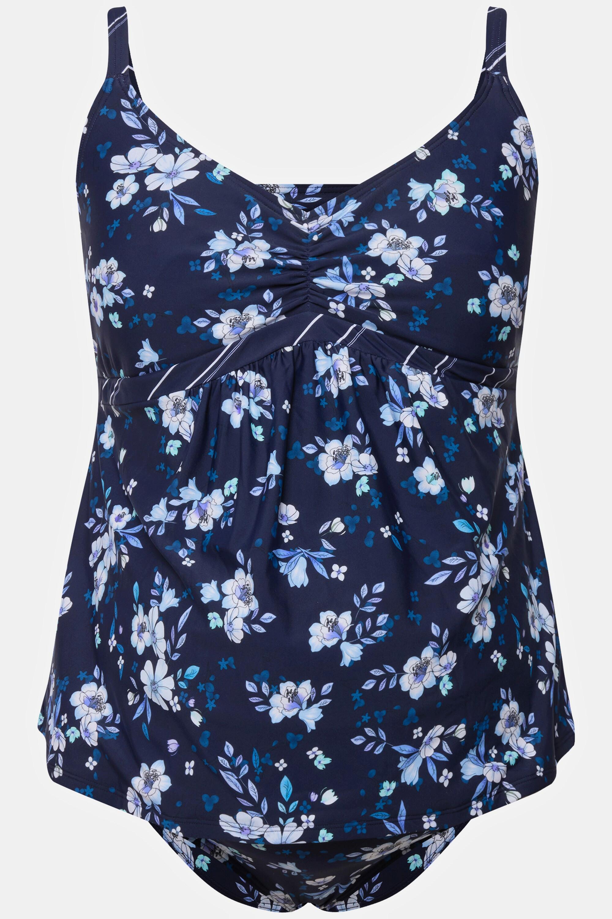 Ulla Popken Tankini Premaman Bellieva a Fiori e Righe  