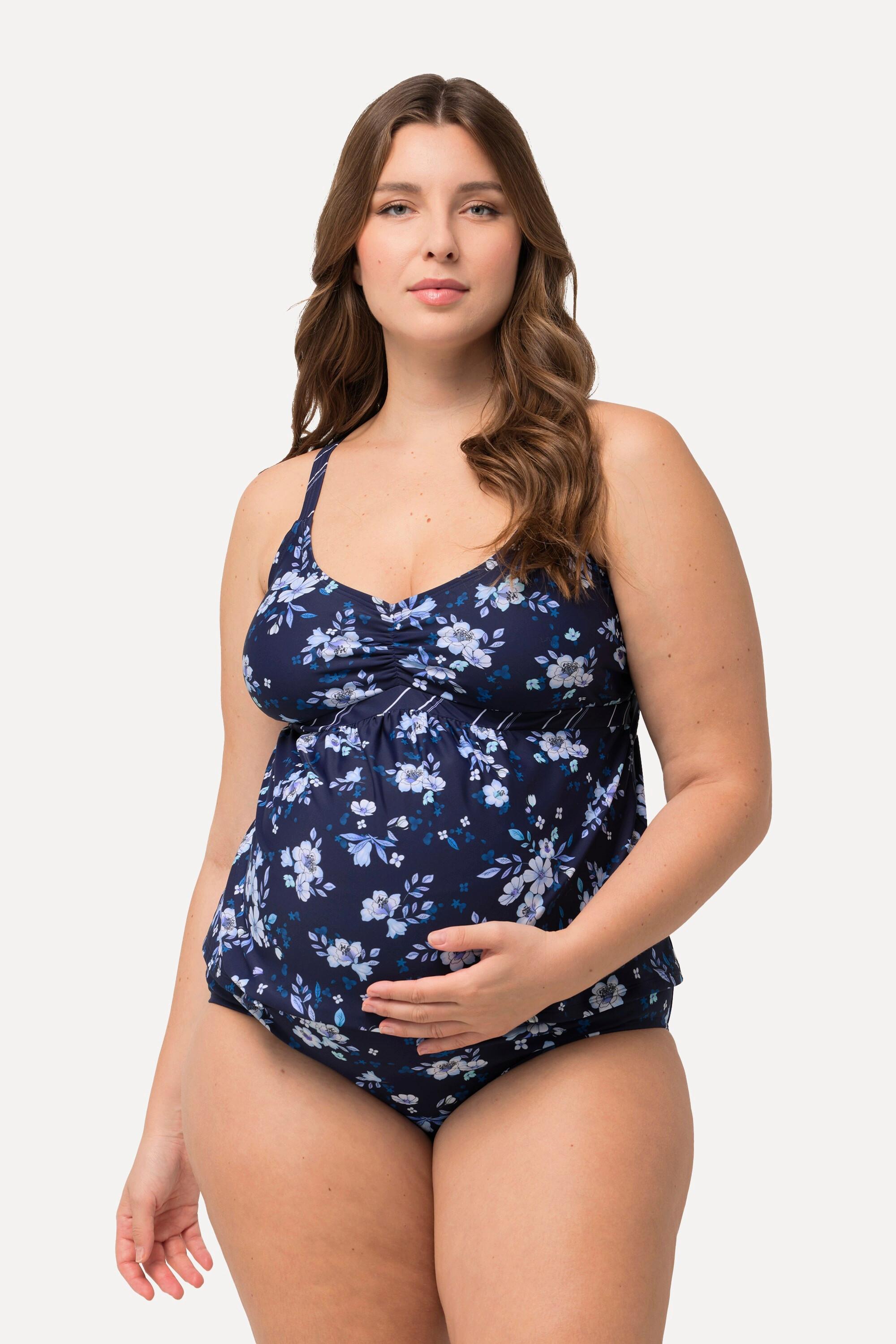 Ulla Popken Tankini Premaman Bellieva a Fiori e Righe  