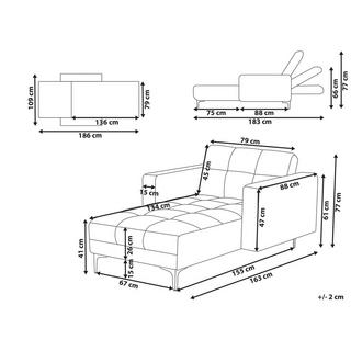 Beliani Chaise longue en Polyester Minimaliste ALNES  