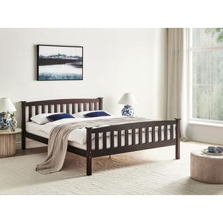 Beliani Lit avec sommier en Bois de pin Scandinave GIVERNY  