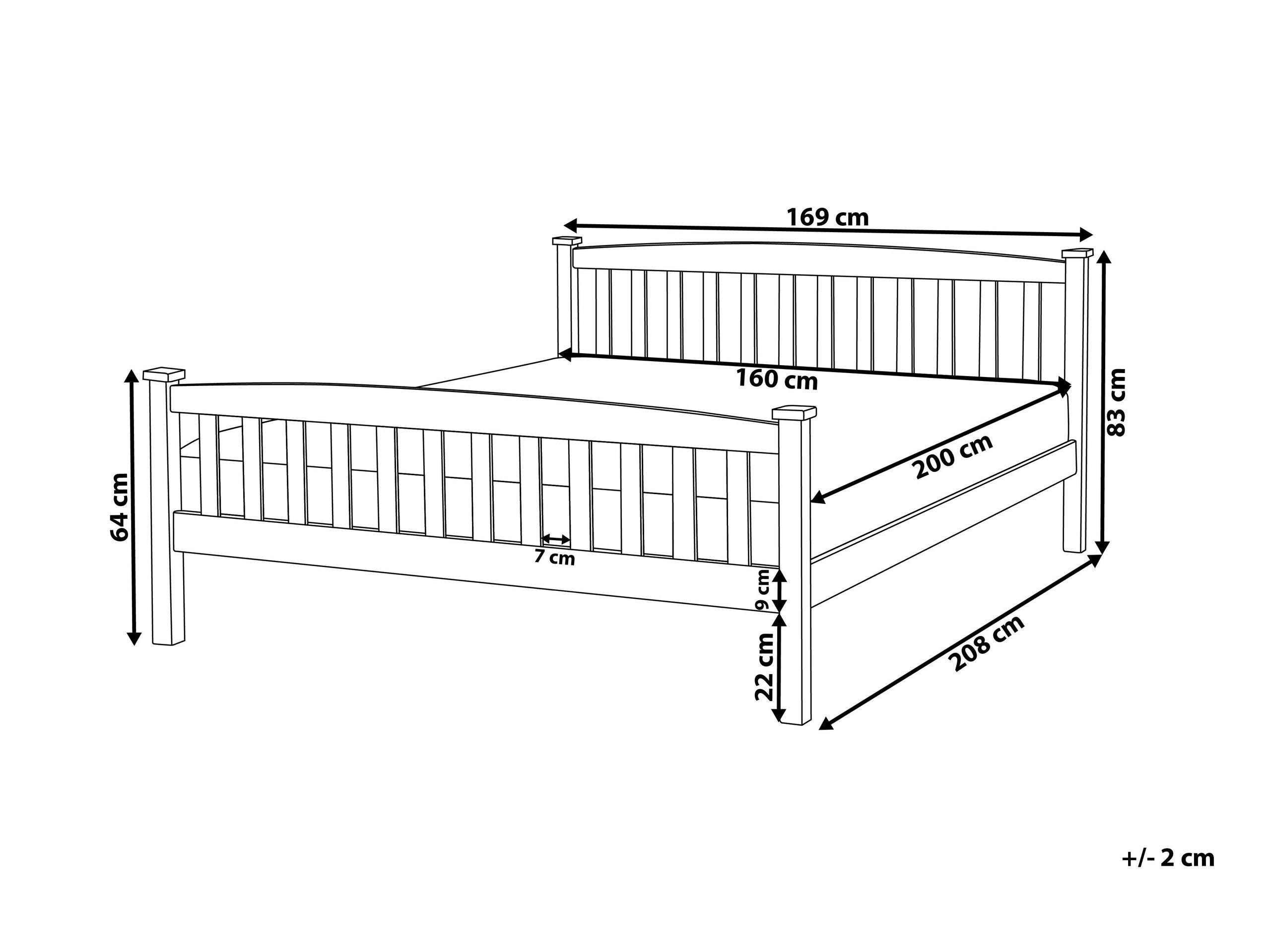 Beliani Lit avec sommier en Bois de pin Scandinave GIVERNY  