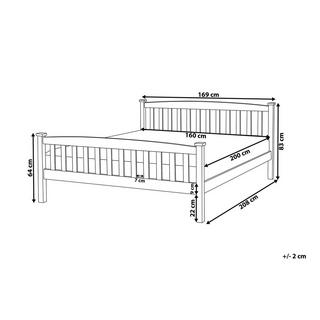 Beliani Lit avec sommier en Bois de pin Scandinave GIVERNY  