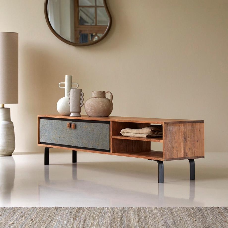 Tikamoon Mobile TV in acacia 160 cm Temis  