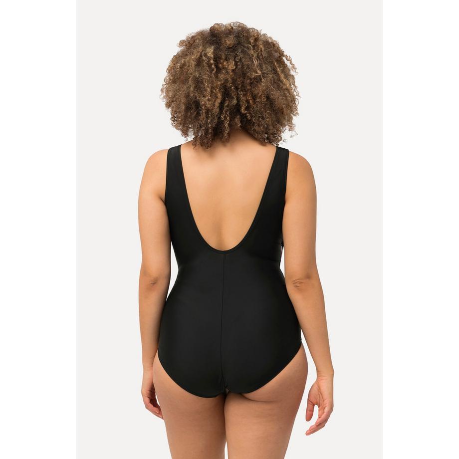 Ulla Popken Maillot de bain rayé bonnets souples drapé  