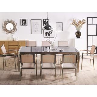 Beliani Ensemble de salle à manger de jardin pour 8 personnes en Granit Industriel GROSSETO  