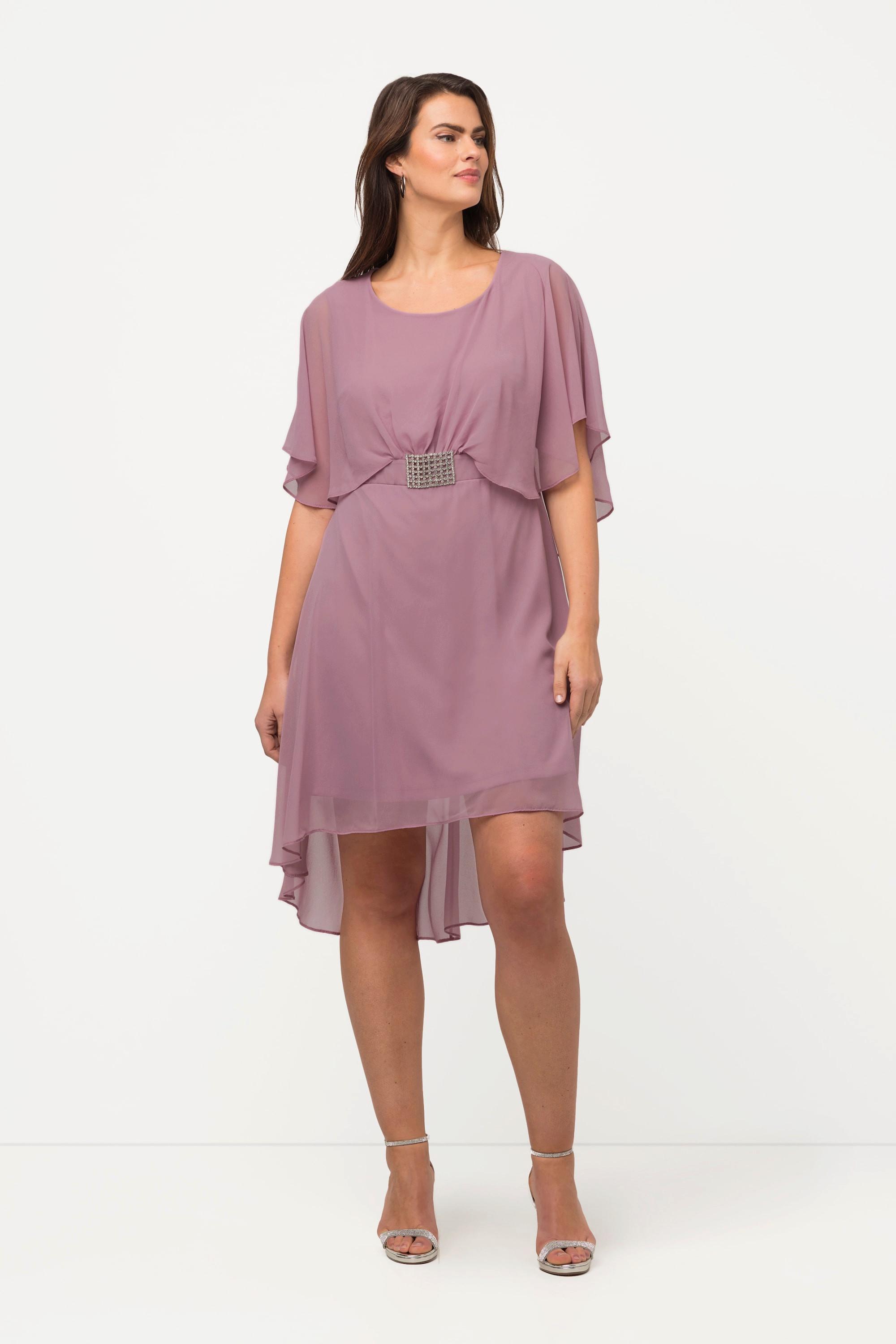 Ulla Popken  Abito da sera in chiffon con scollo a V, mezze maniche e sottoveste 