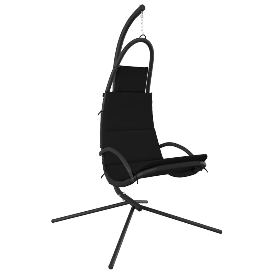 VidaXL - sedia a dondolo da giardino Acciaio, One Size, Nero